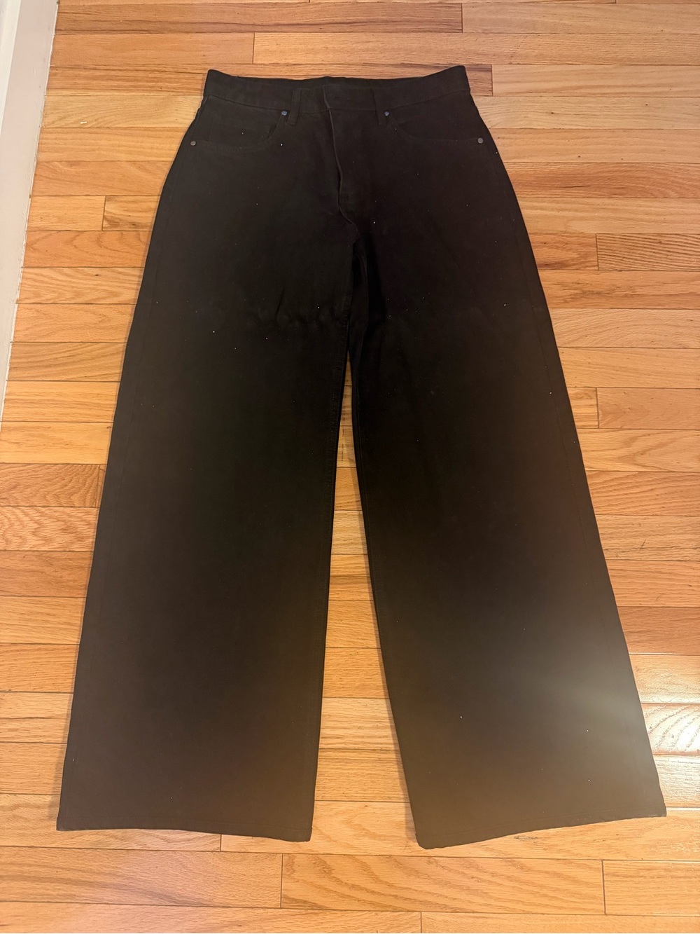 Mango Black Wide-Leg Women’s Jeans with rhinestones